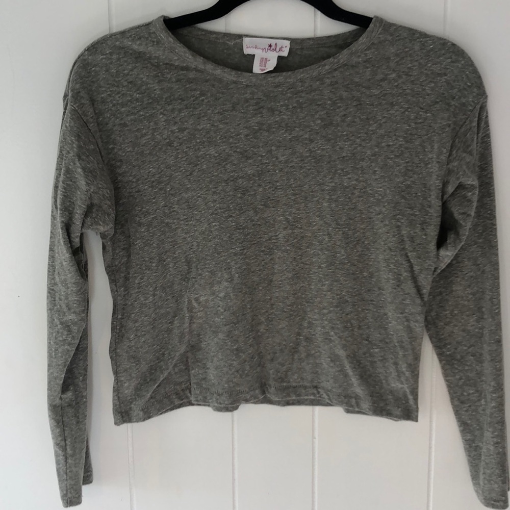 Cropped green long sleeve t shirt